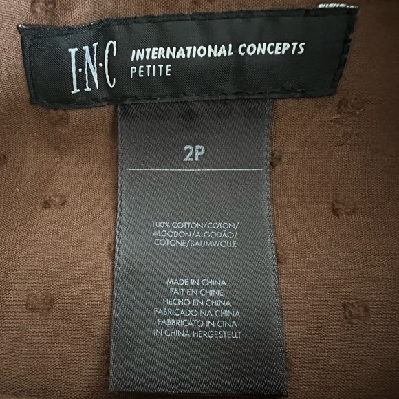 INC International Concepts Brown A-Line Skirt with Bow – Size 2P (Vintage) - Picture 10 of 10